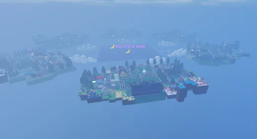 SOLSTICE central hub floating among its six islands